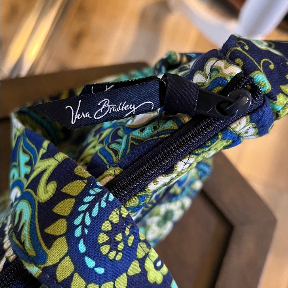 Vera Bradley, Blue and Green Paisley Shoulder Bag, EUC - Picture 6 of 8